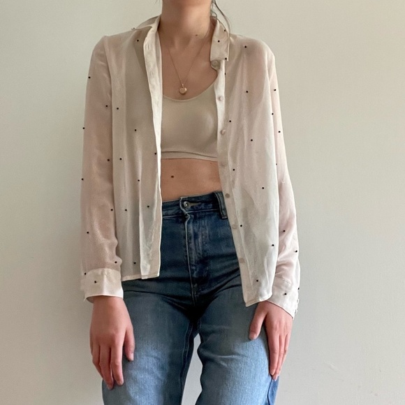 URBAN OUTFITTERS SHEER BUTTON  DOWN SHIRT - XS - Picture 3 of 11